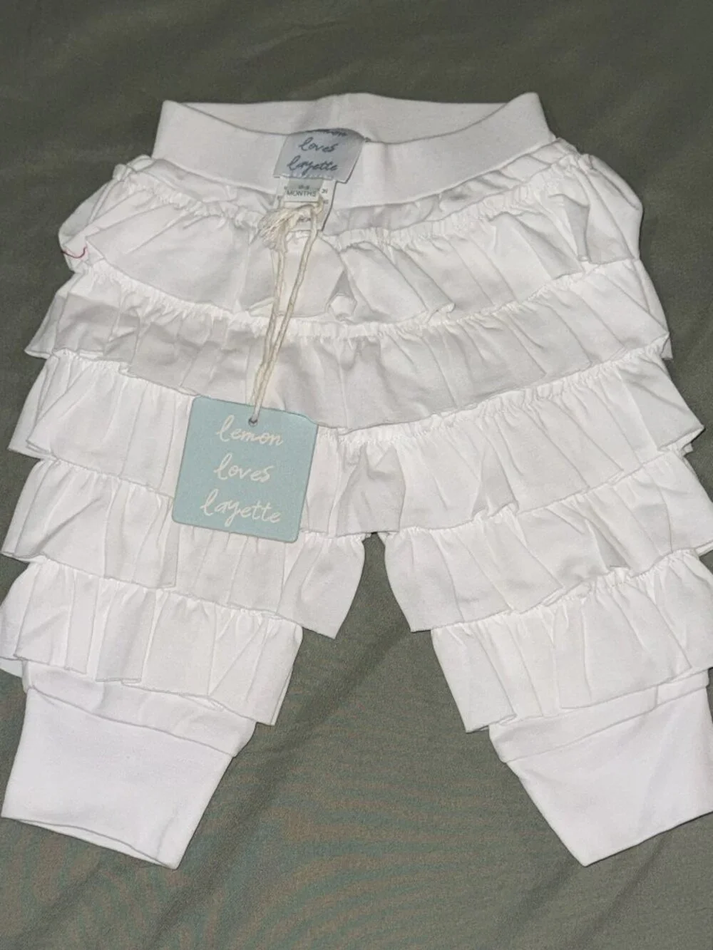 Lemon Loves Layette Ruffle Pants | Pima Cotton Boutique Baby | Size 0–3M
